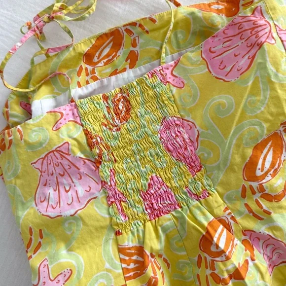 Lilly Pulitzer Yellow & Pink Sunrise Sandbar Seashell Print Sundress - Picture 4 of 9